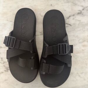Chaco Black Double-Strap Slide Sandals